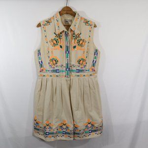 ASOS Embroidered Cotton Canvas Dress Size 12